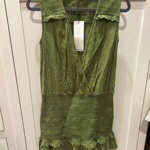 Veronica Beard Olive Green Textured Dress